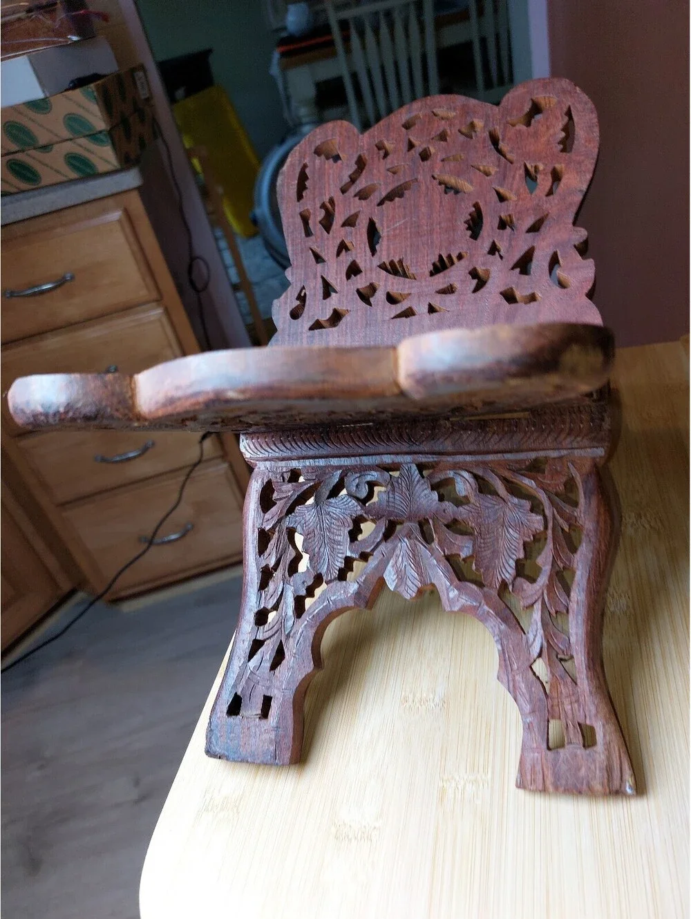 Hand Carved wooden Bible holder India